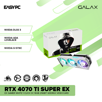 GALAX GeForce RTX 4070 Ti SUPER EX Gamer White 1-Click OC 16GB 256Bit GDDR6X Videocard