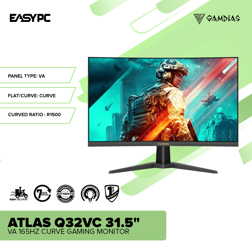 GAMDIAS ATLAS Q32VC VA 165Hz Curve Gaming Monitor – EasyPC