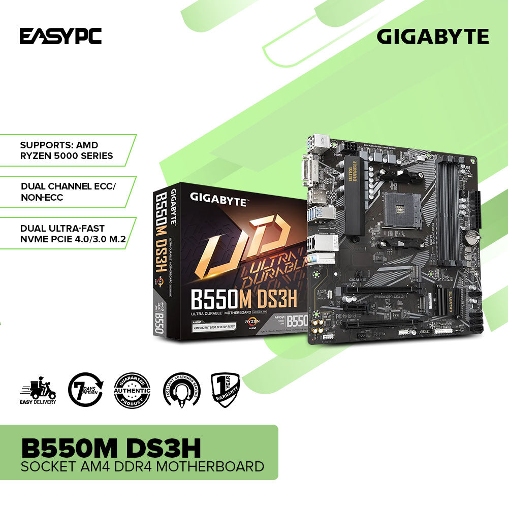 Gigabyte B550M DS3H Socket Am4 Ddr4 Motherboard