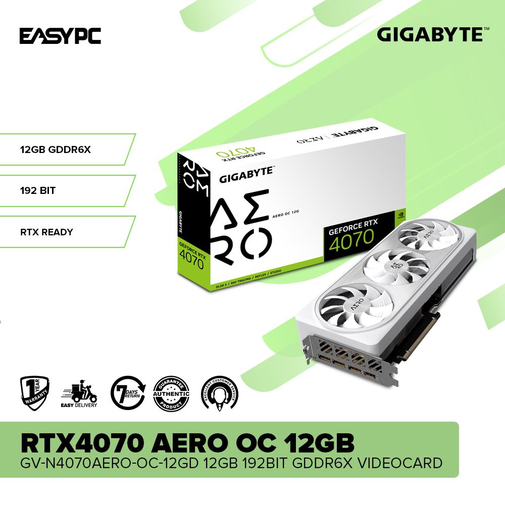 Gigabyte RTX4070 Aero OC 12GB 12GB 192-bit GDDR6x Graphics – EasyPC