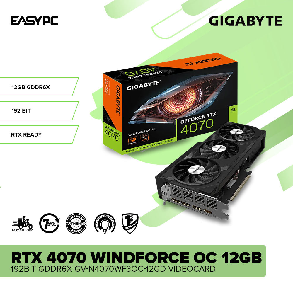 Gigabyte NVIDIA® GeForce RTX 4070 Windforce OC 12GB 192bit GDDR6x GV ...