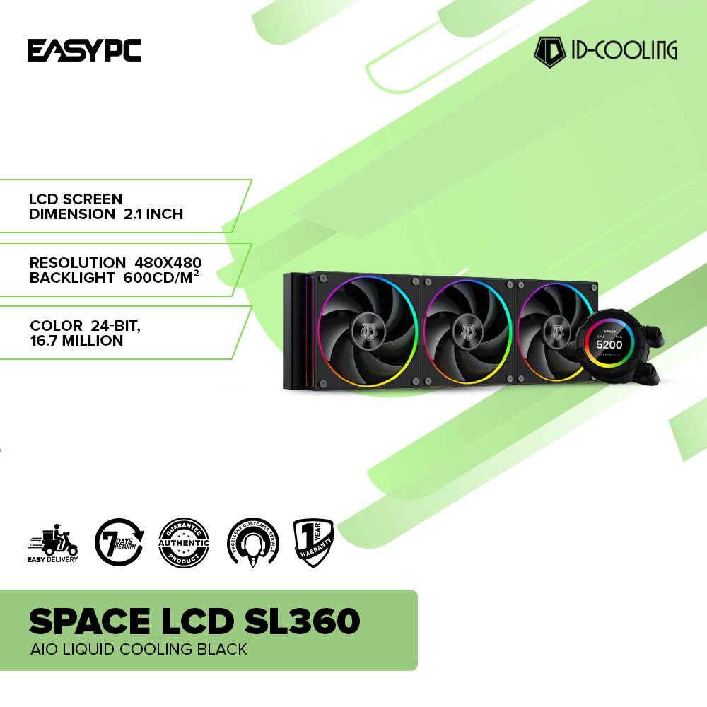ID Cooling SPACE LCD SL360 AIO Liquid Cooling Black