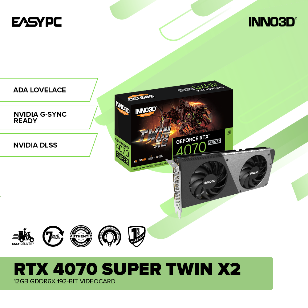 INNO3D NVIDIAÂ® GeForce RTXÂ™ 4070 Super Twin X2 12gb GDDR6X 192-bit  Videocard