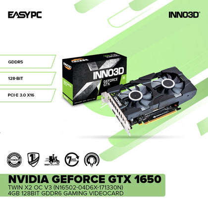 Inno3D Nvidia GeForce GTX1650 Twin X2 OC V3 (N16502-04D6X-171330N) 4gb 128bit GDDR6 Gaming Videocard