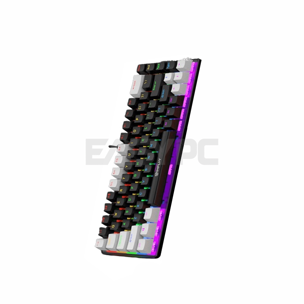 Inplay NK680-M Red switch Mechanical Gaming Keyboard Black white-b