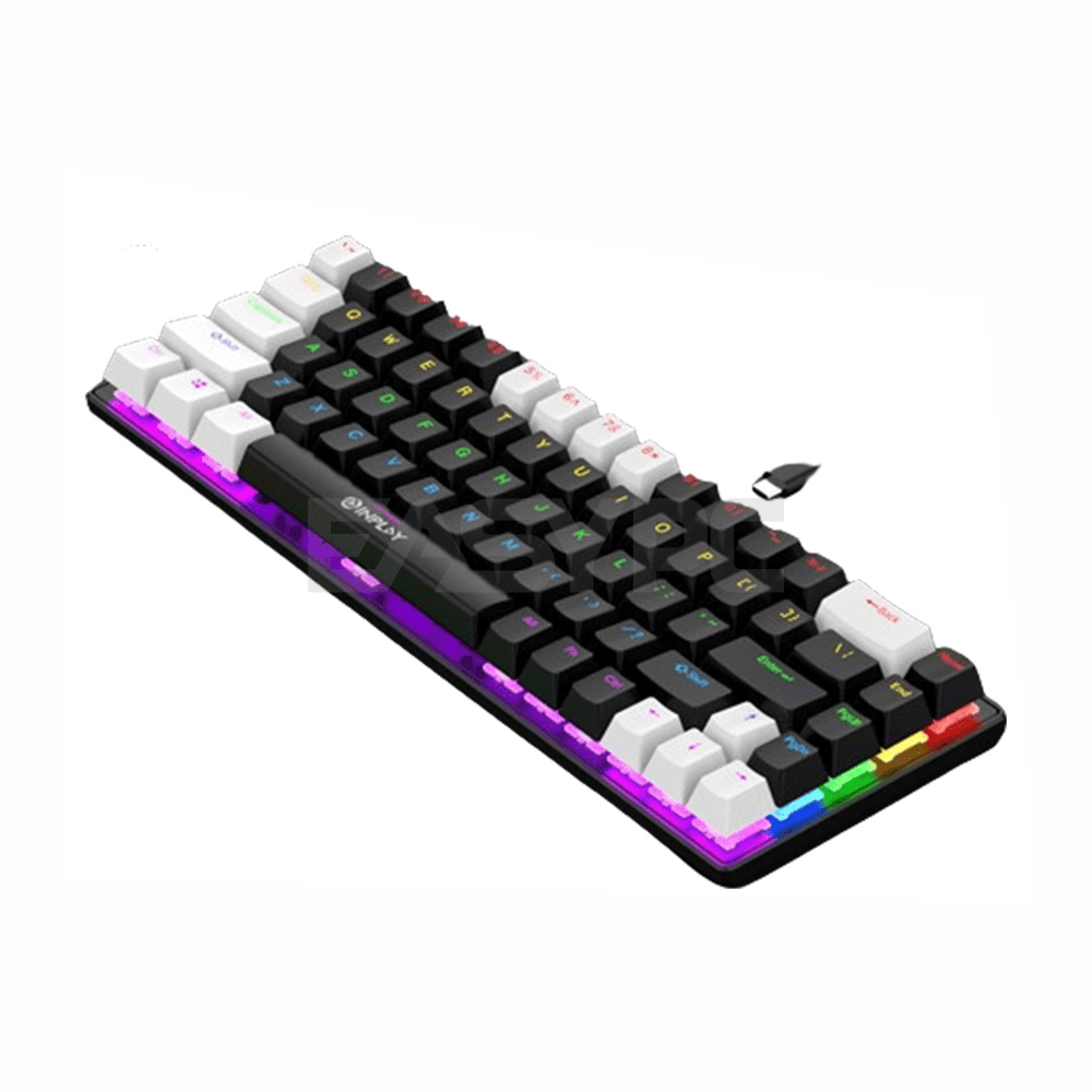 Inplay NK680-M Red switch Mechanical Gaming Keyboard Black white-c