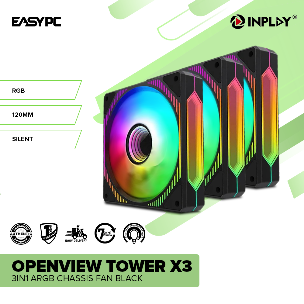 Inplay Openview Tower X3 3in1 ARGB Chassis Fan Black – EasyPC