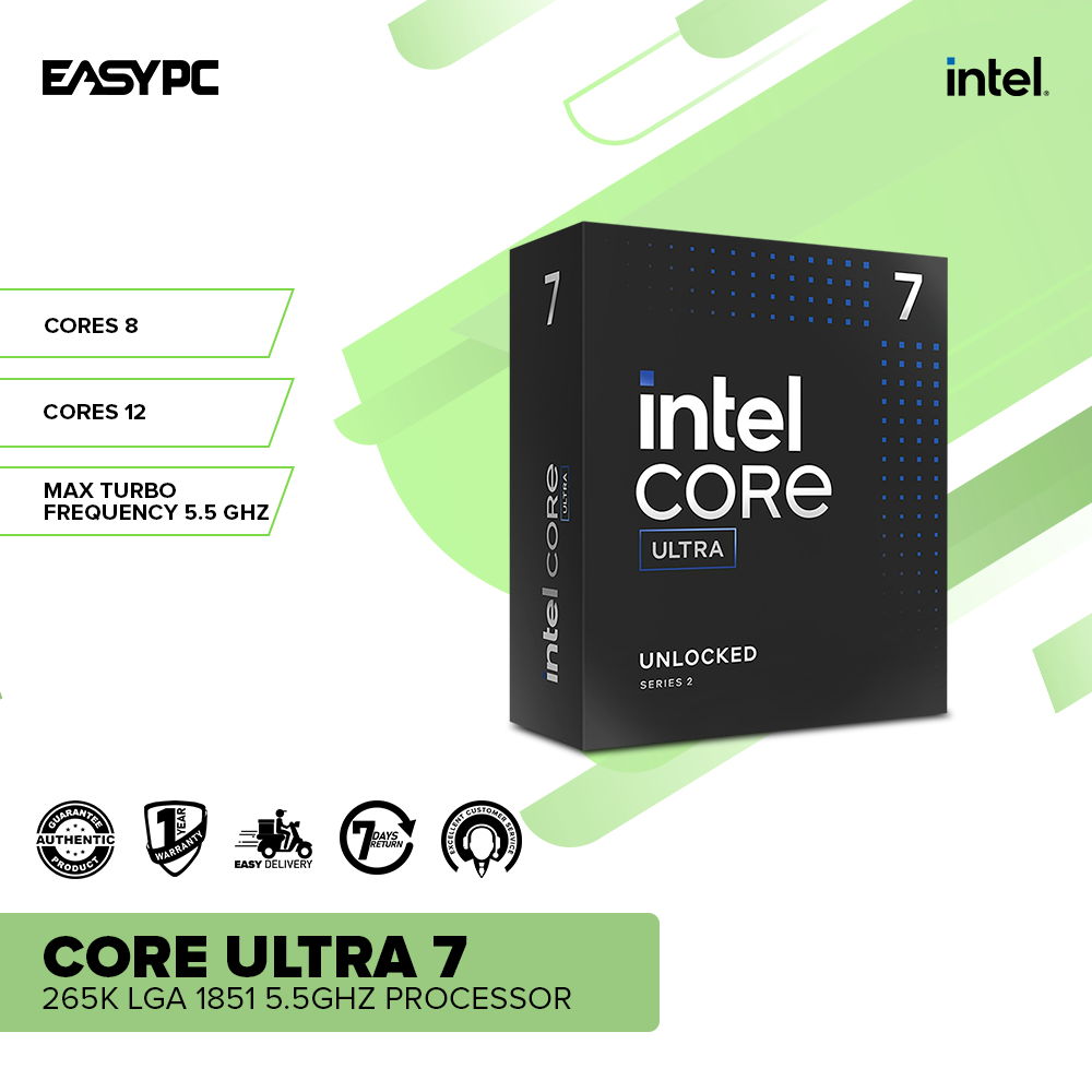 Intel Core Ultra 7 Processor 265K LGA 1851 5.5Ghz Processor – EasyPC