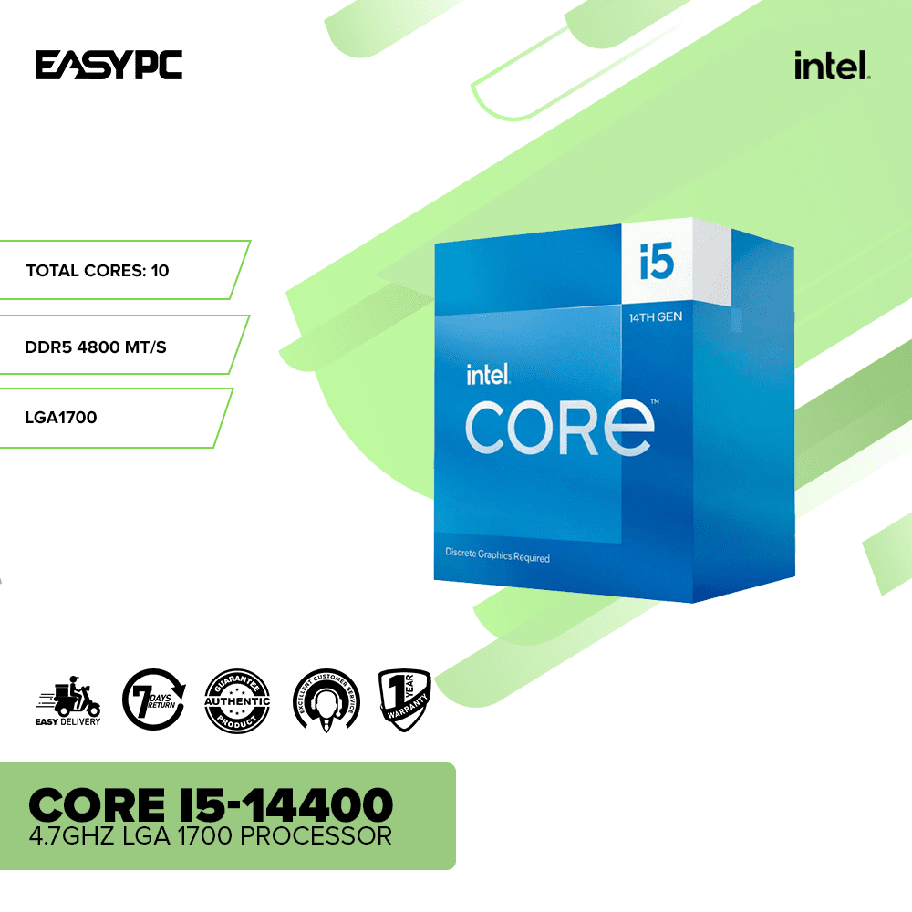 Intel Core i5-14400 LGA 1700 14th Gen 4.7GHz CPU – EasyPC