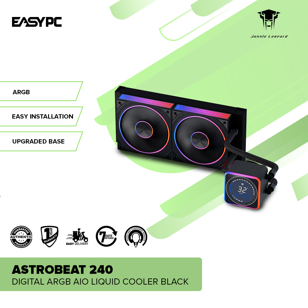 Jungle Leopard Astrobeat 240 Digital ARGB AIO Liquid Cooler Black