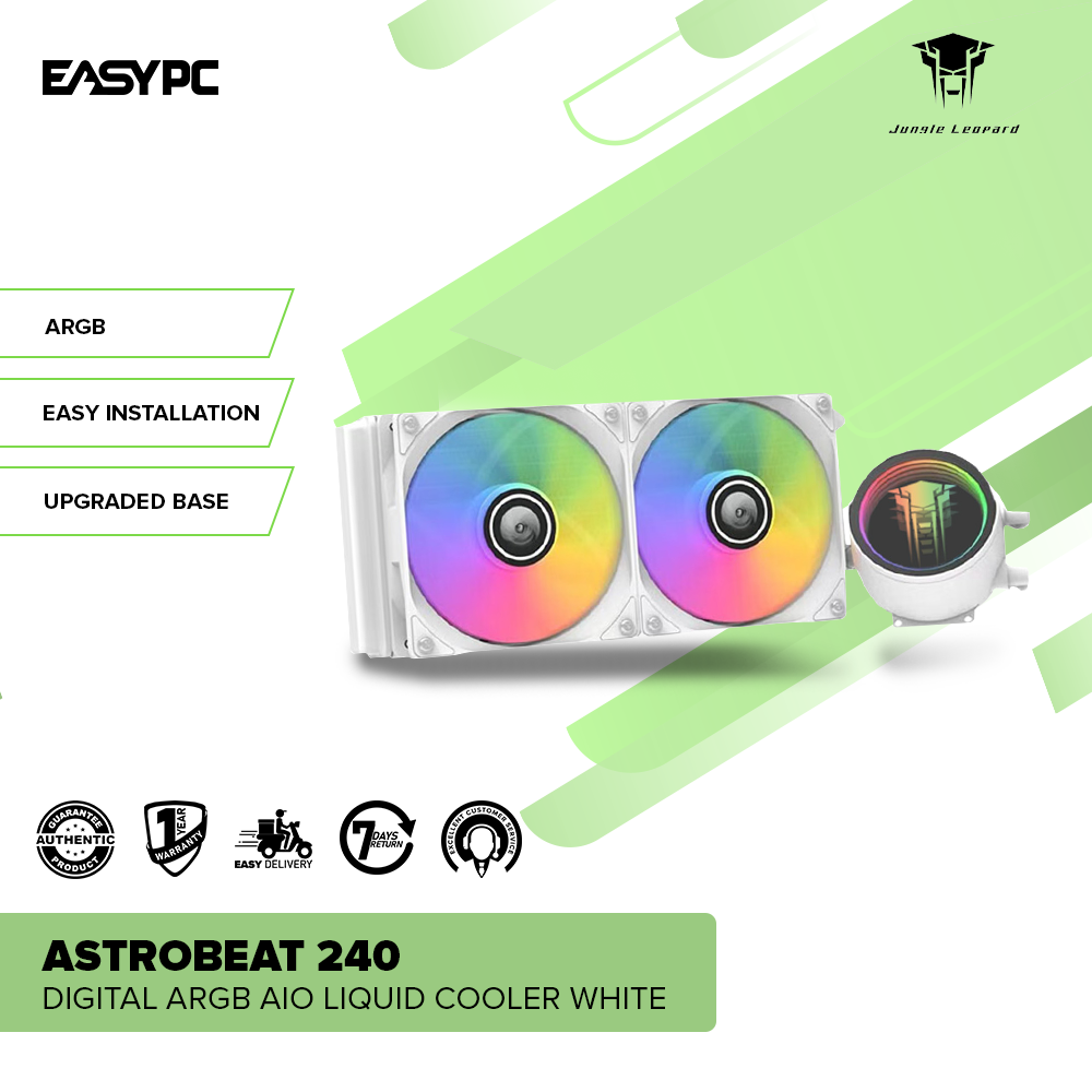 Jungle Leopard Astrobeat 240 Digital ARGB AIO Liquid Cooler White