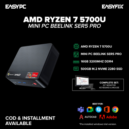 Mini PC Beelink SER5 Pro R7 5700U /16gb 3200mhz ddr4 /500gb m.2 nvme 2280 ssd /20