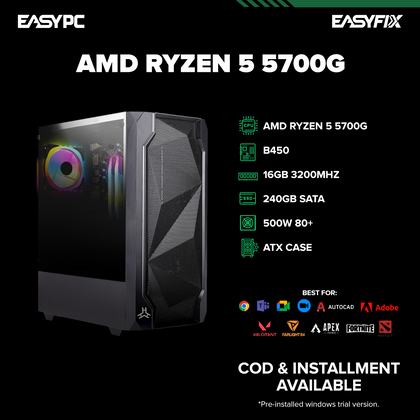 Torre Gamer AMD Ryzen 5 4500, Ram 16GB, Gtx 1630 4GB