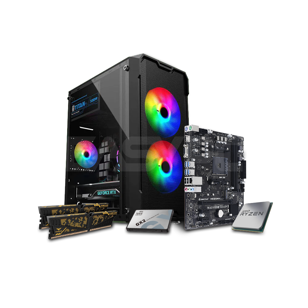 Ryzen 3 3200G / A520 / 2x8GB DDR4 / 512GB SSD / MATX Pc Case w/ PSU De ...