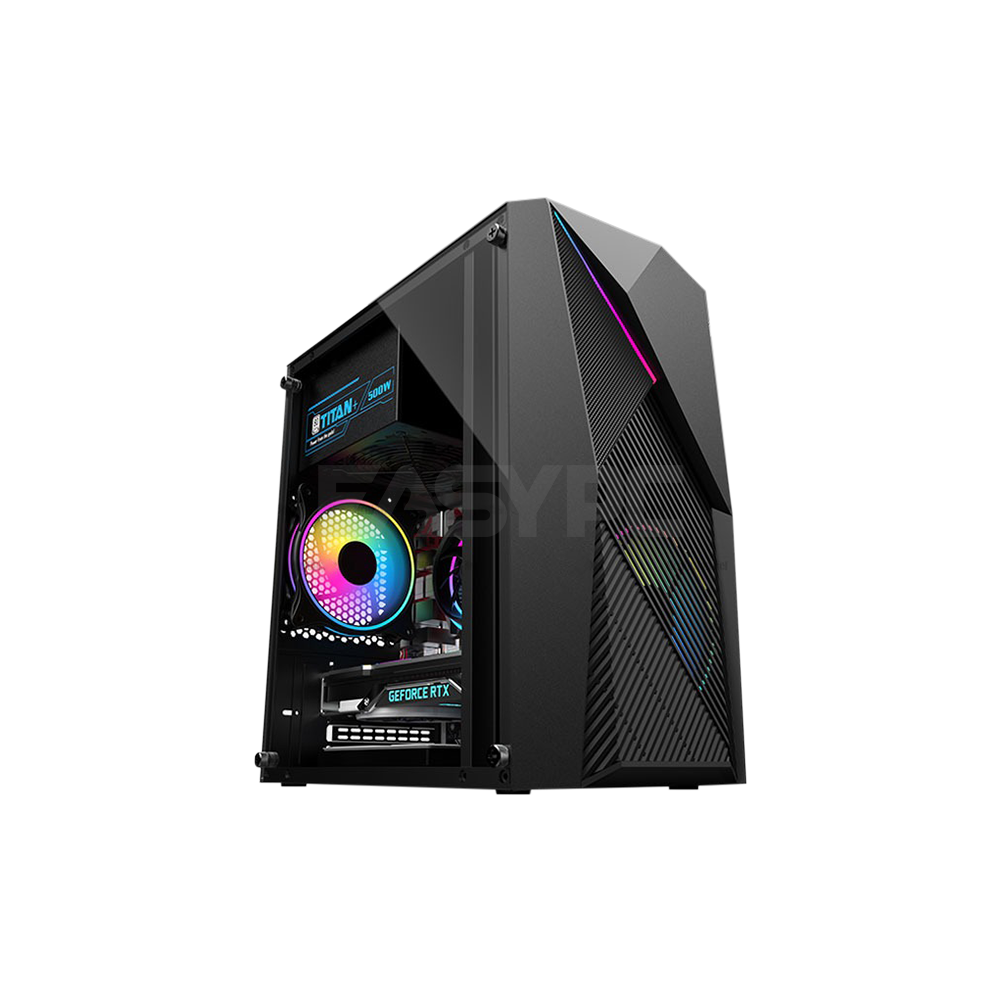 Keytech Darth Vader with 2 ARGB Fan MATX Gaming Case Black – EasyPC
