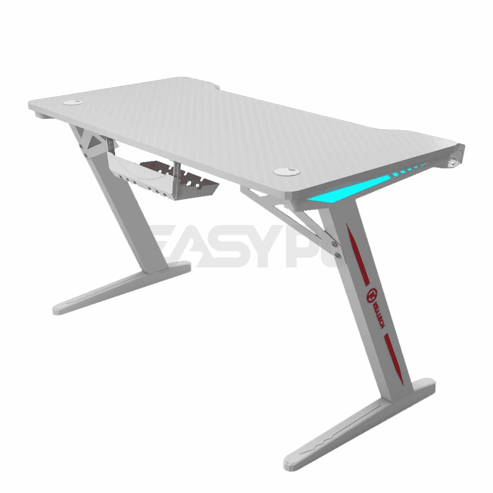 Keytech GT-01 RGB Gaming Table White – EasyPC