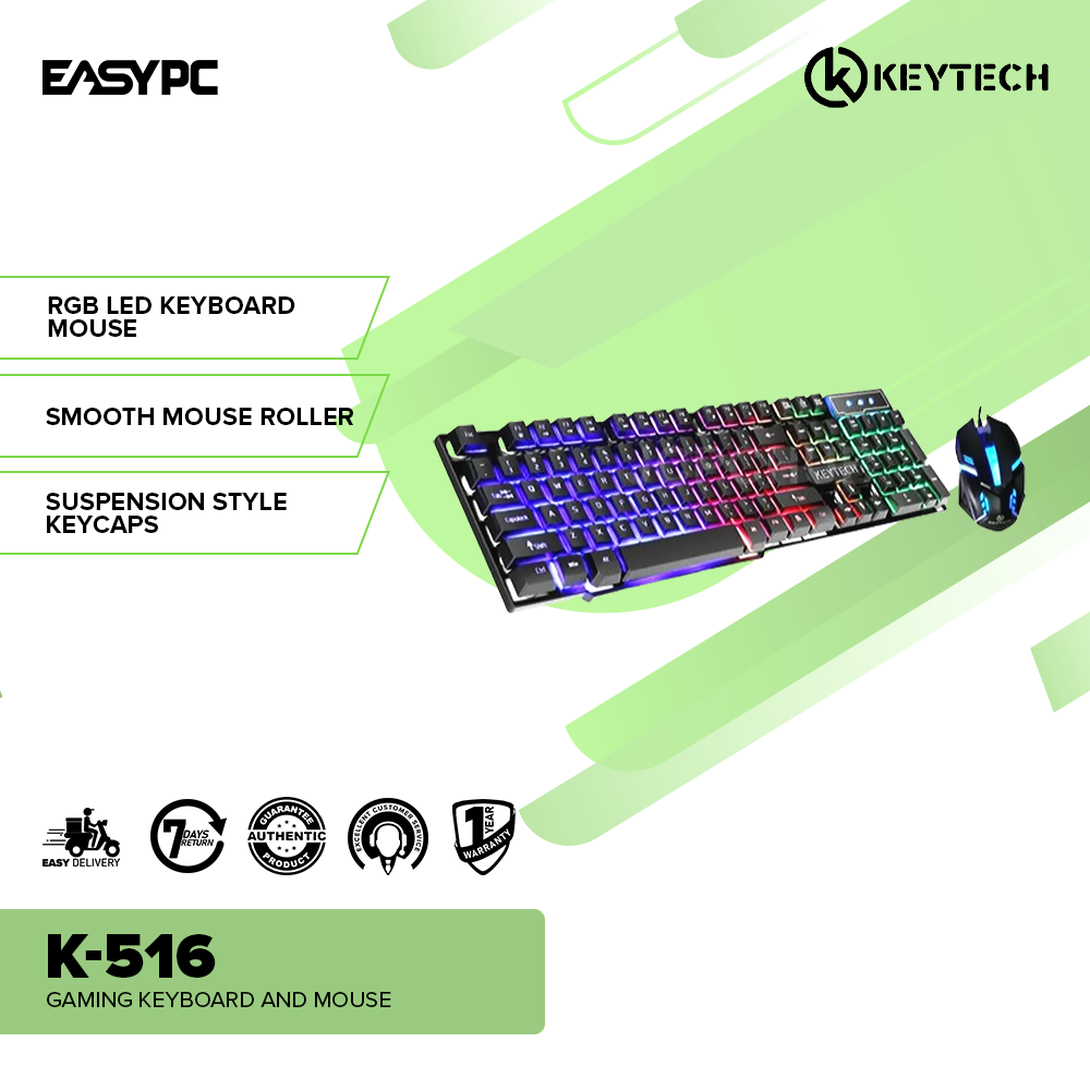 Keytech K-516 Gaming Keyboard and Mouse