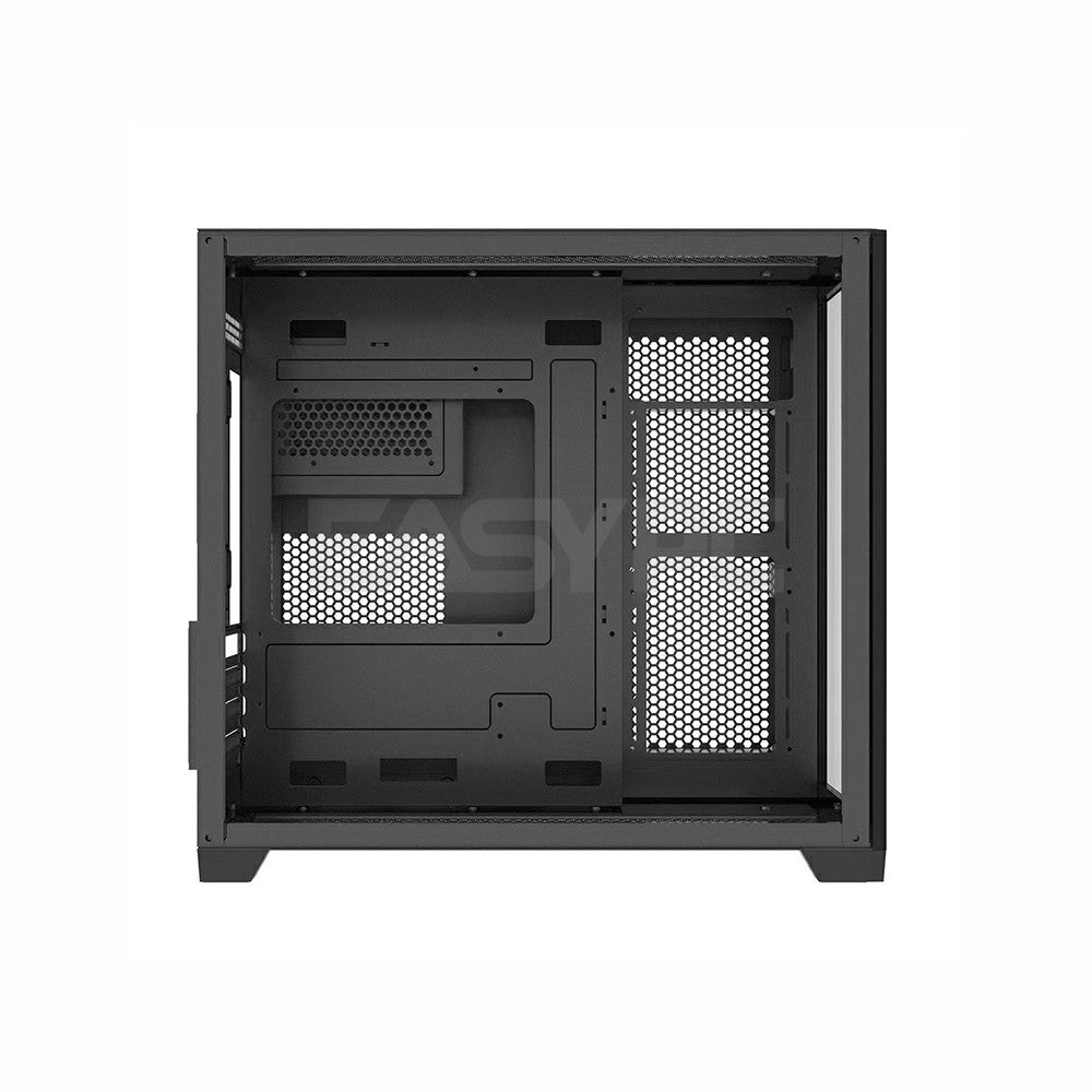 Keytech Robin Cube Dual Chamber Micro ATX PC Case Black-c