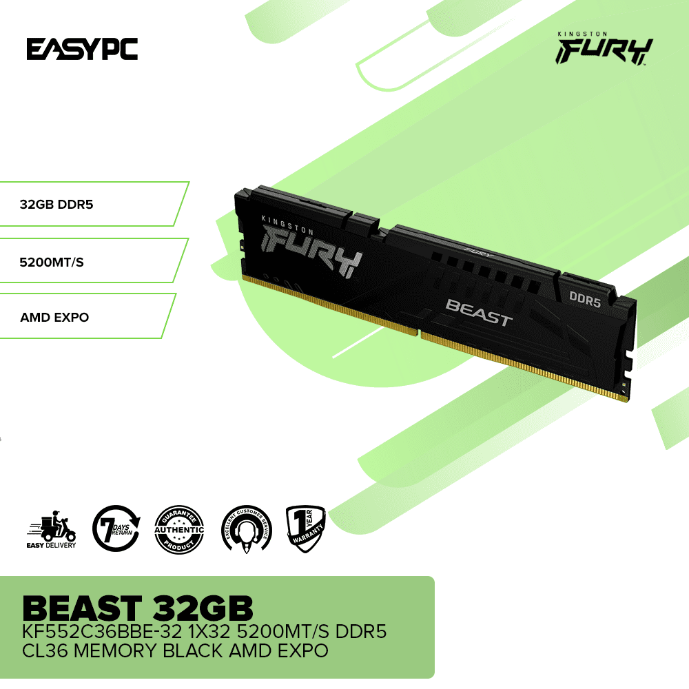 Kingston Fury Beast 32GB DDR5 5200MHz Desktop RAM – EasyPC