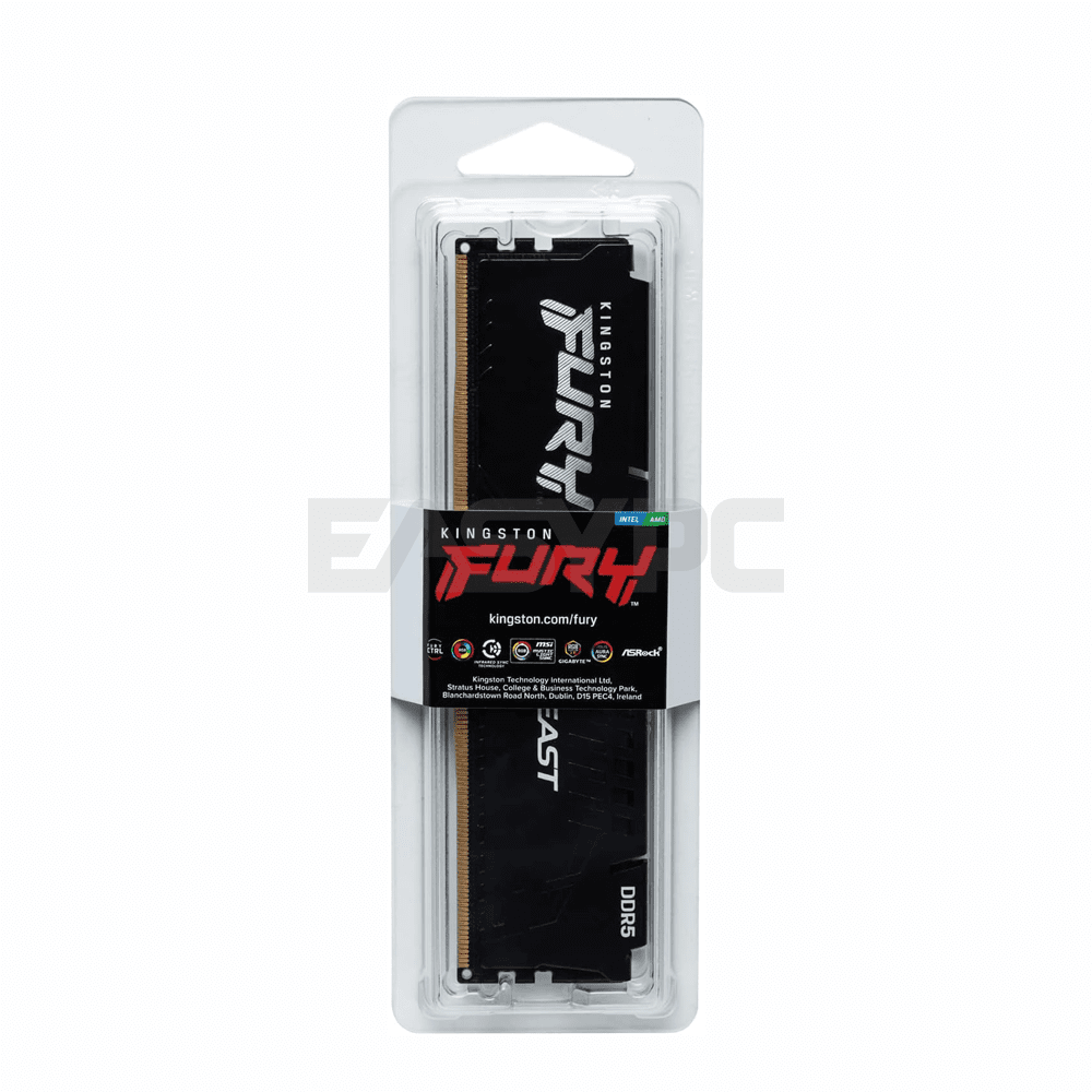 Kingston Fury Beast 32gb KF552C40BB-32 1x32 5200MT/s Ddr5 CL40 Memory Black Intel XMP-c