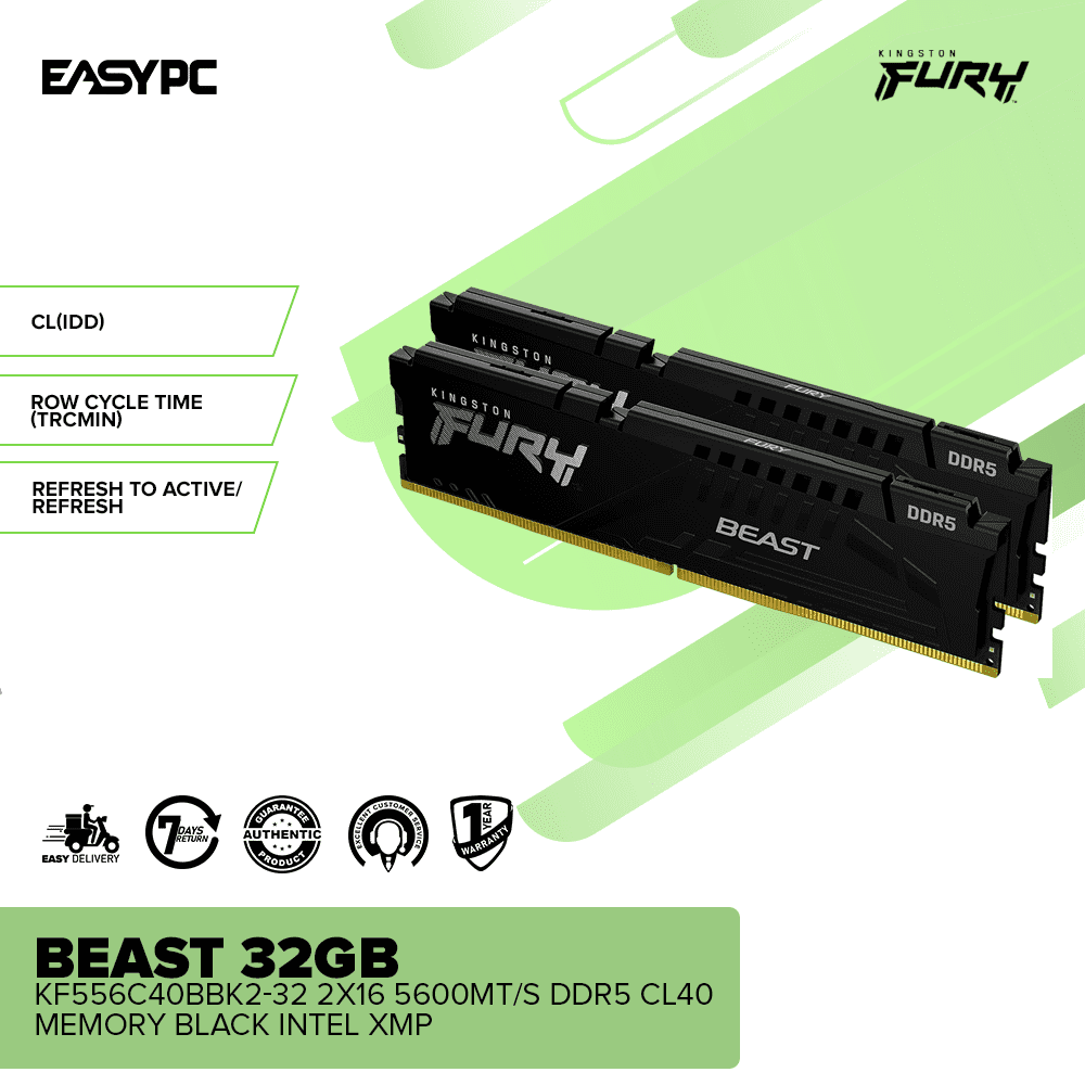Kingston Fury Beast 32GB 2x16 DDR5 5600MHz RAM – EasyPC