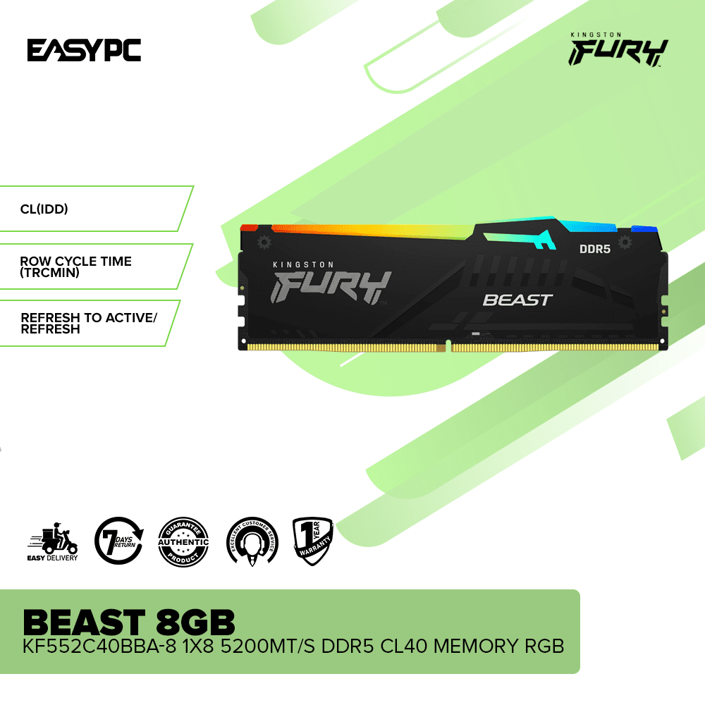 Kingston Fury Beast 8gb KF552C40BBA-8 1x8 5200MT/s Ddr5 CL40
