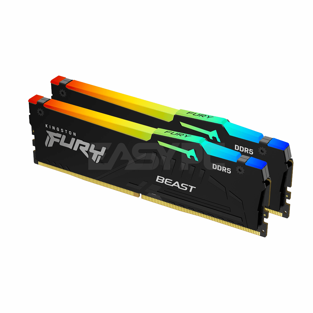 Kingston Fury Beast KF560C40BBAK2-32 32GB (2x16GB) DDR5 6000MT/s CL40 Black RGB XMP-a