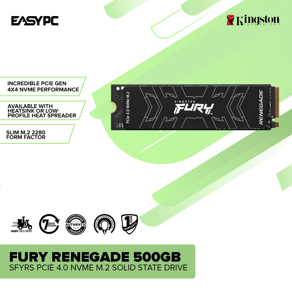 Kingston Fury Renegade SFYRS 500GB PCIe 4.0 NVMe M.2 Solid State Drive
