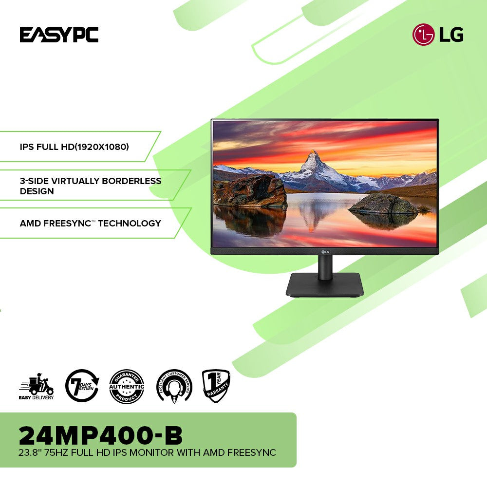 LG 24MP400-B 75HZ Full HD IPS Monitor with AMD FreeSync