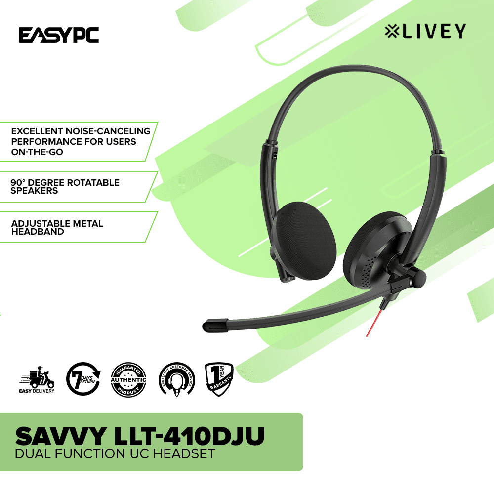 Livey Savvy LT-410DJU Dual Function UC Headset – EasyPC