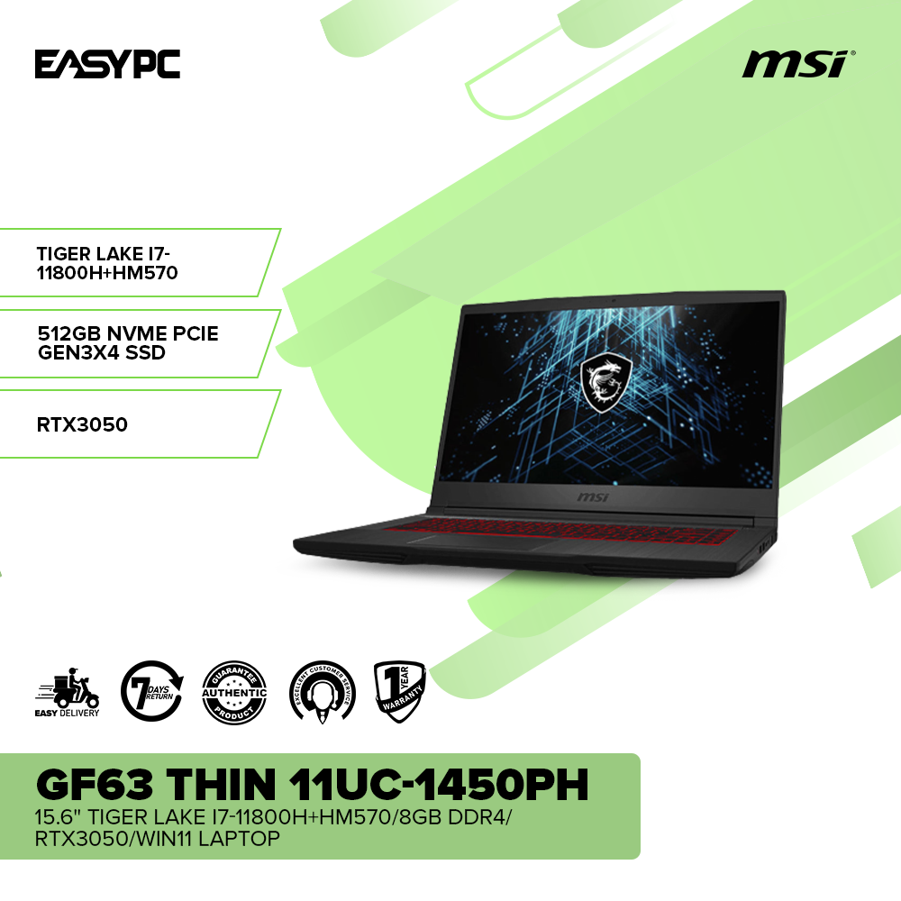 MSI GF63 Thin 11UC-1450PH - Main Image