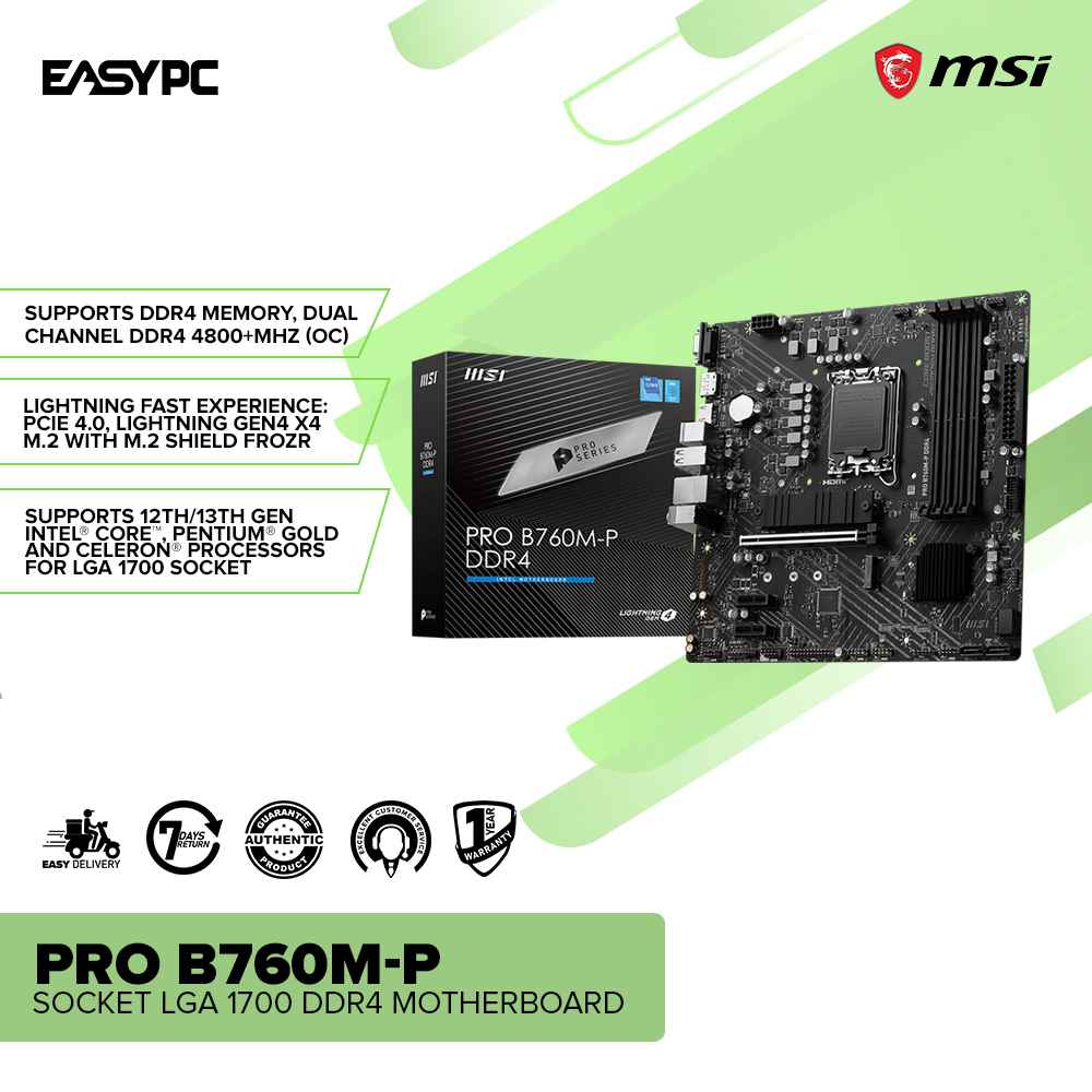 MSI PRO B760M-P Socket LGA 1700 DDR4 Motherboard
