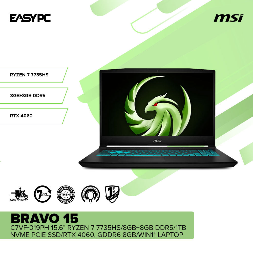 MSI MSI BRAVO 15 C7VF-019PH 15.6" Ryzen 7 7735HS Laptop – EasyPC