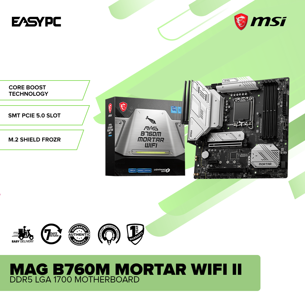 MSI MAG B760M MORTAR WIFI II DDR5 LGA 1700 Motherboard – EasyPC