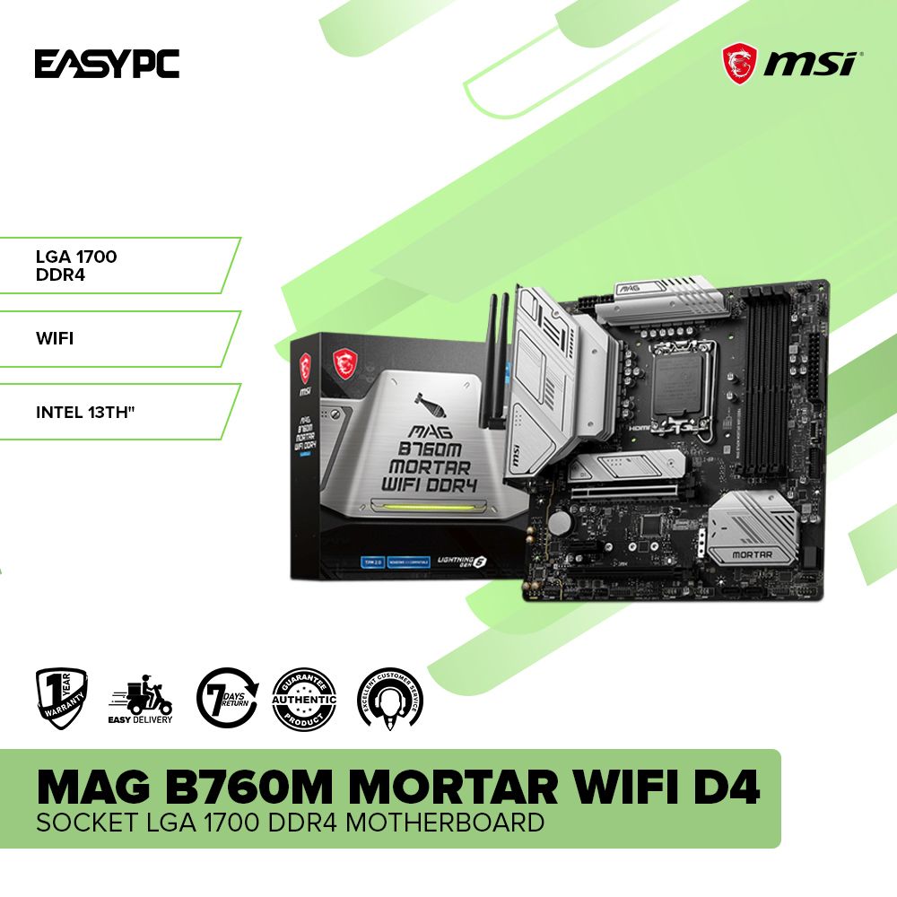 MSI MAG B760M Mortar WiFi D4 Socket LGA 1700 DDR4 – EasyPC