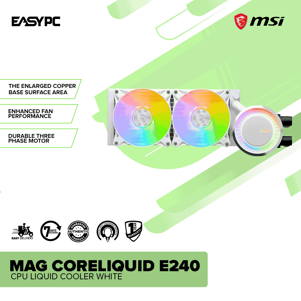 MSI MAG Coreliquid E240 CPU Liquid Cooler White
