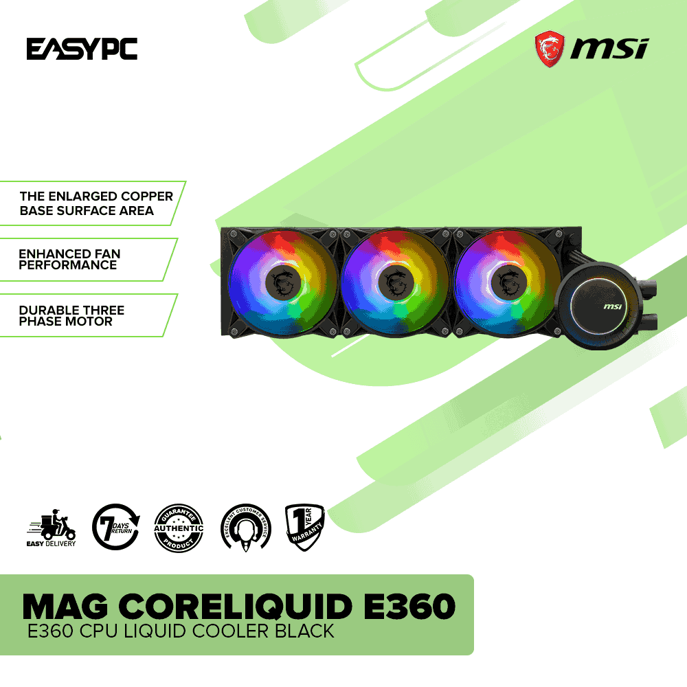 MSI MAG Coreliquid E360 CPU Liquid Cooler Black