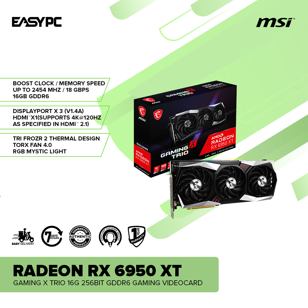MSI Radeon RX 6950 XT Gaming X Trio 16G 256bit GDdr6 Gaming