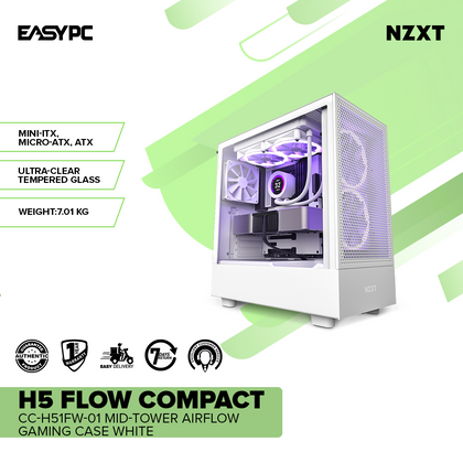 NZXTH5FlowCompactCC-H51FW-01Mid-TowerAirflowGamingCaseWhite_1