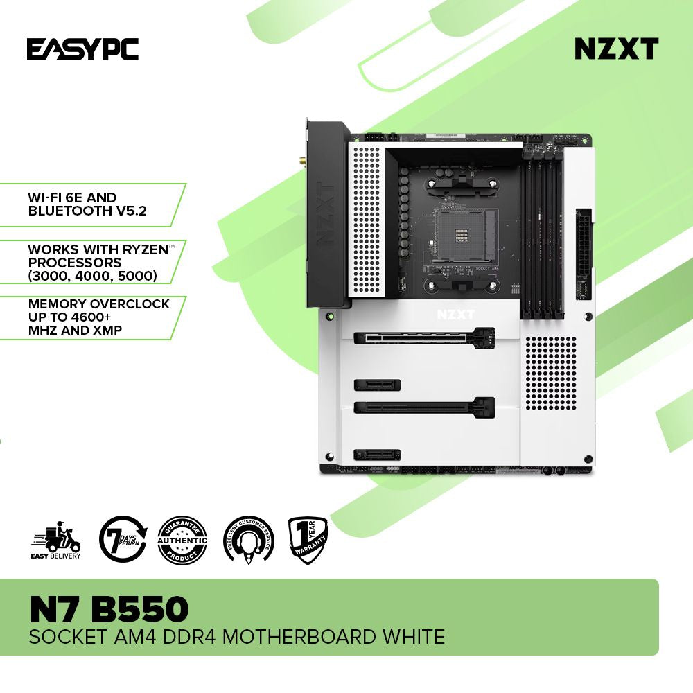 B550 All White Amd Motherboard NZXT N7 B550 Socket Am4 Ddr4