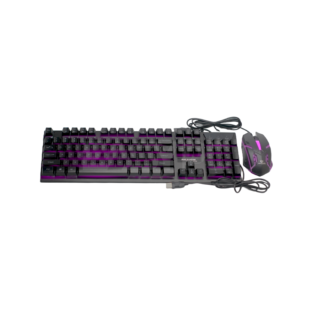 Nexion GK-140 USB Gaming Keyboard and Mouse Black-a