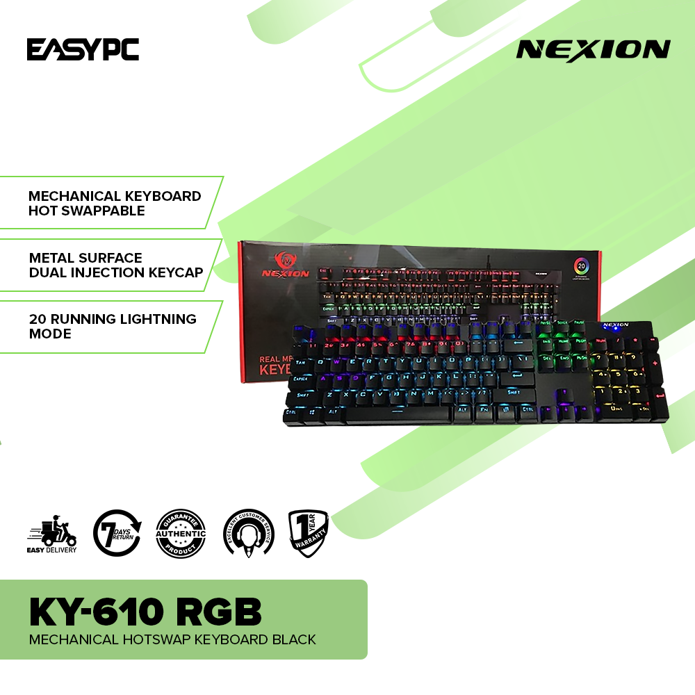 Nexion KY-610 RGB Mechanical Hotswap Keyboard Black