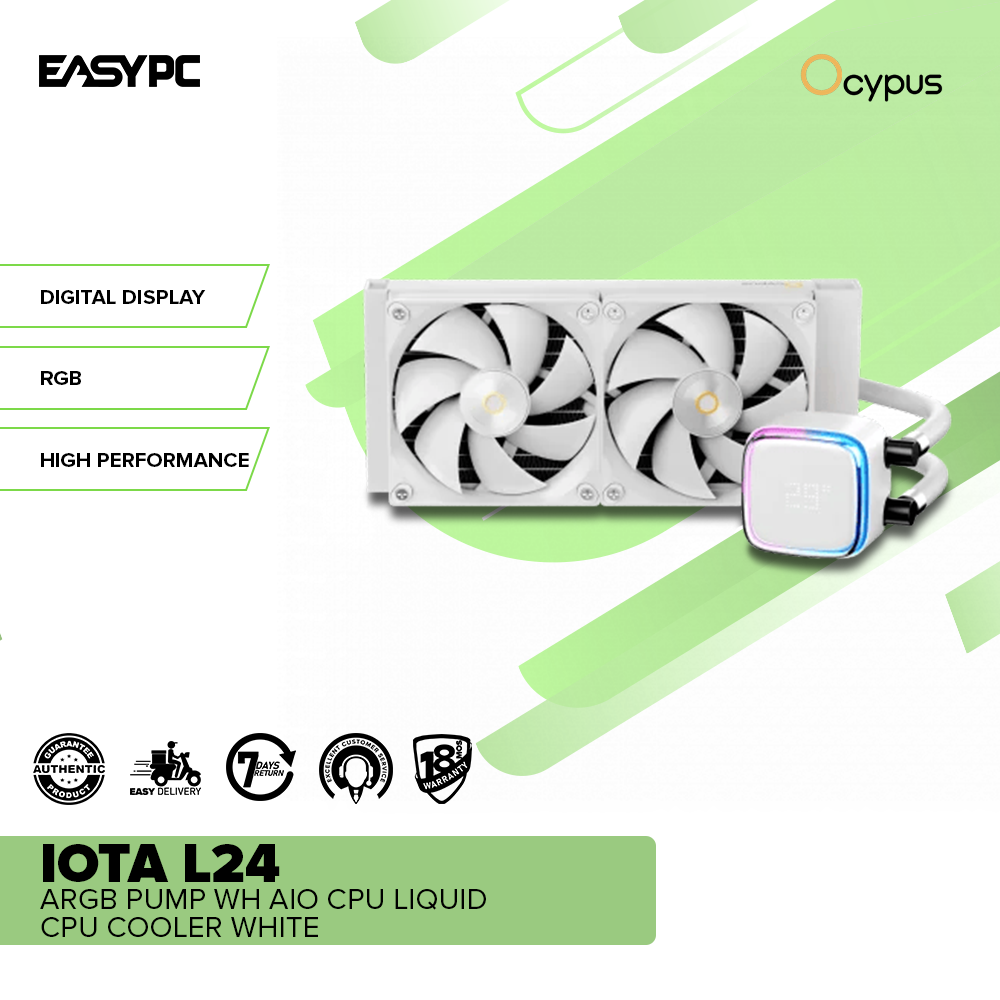 OCYPUS IOTA L24 ARGB PUMP WH AIO CPU LIQUID CPU COOLER WHITE – EasyPC