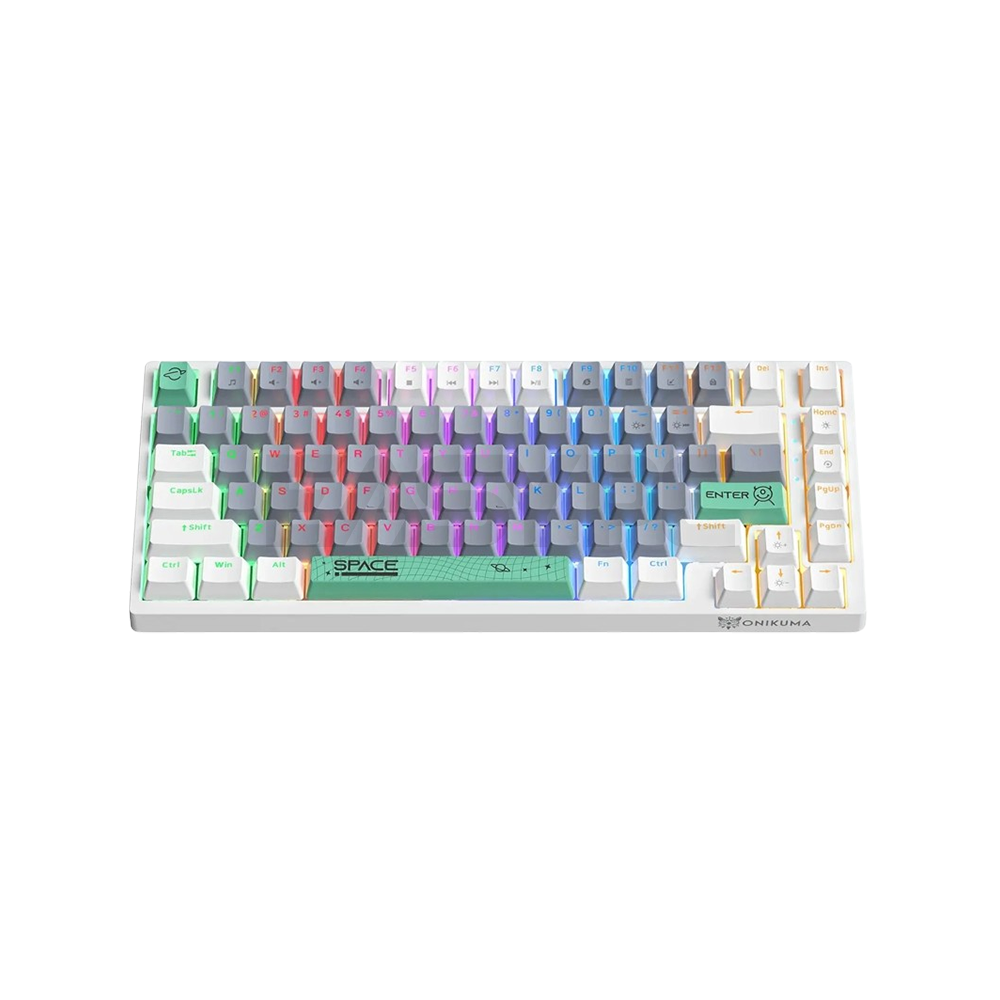 Onikuma G52 SPACE Green 82 Keys Mechanical Keyboard-a