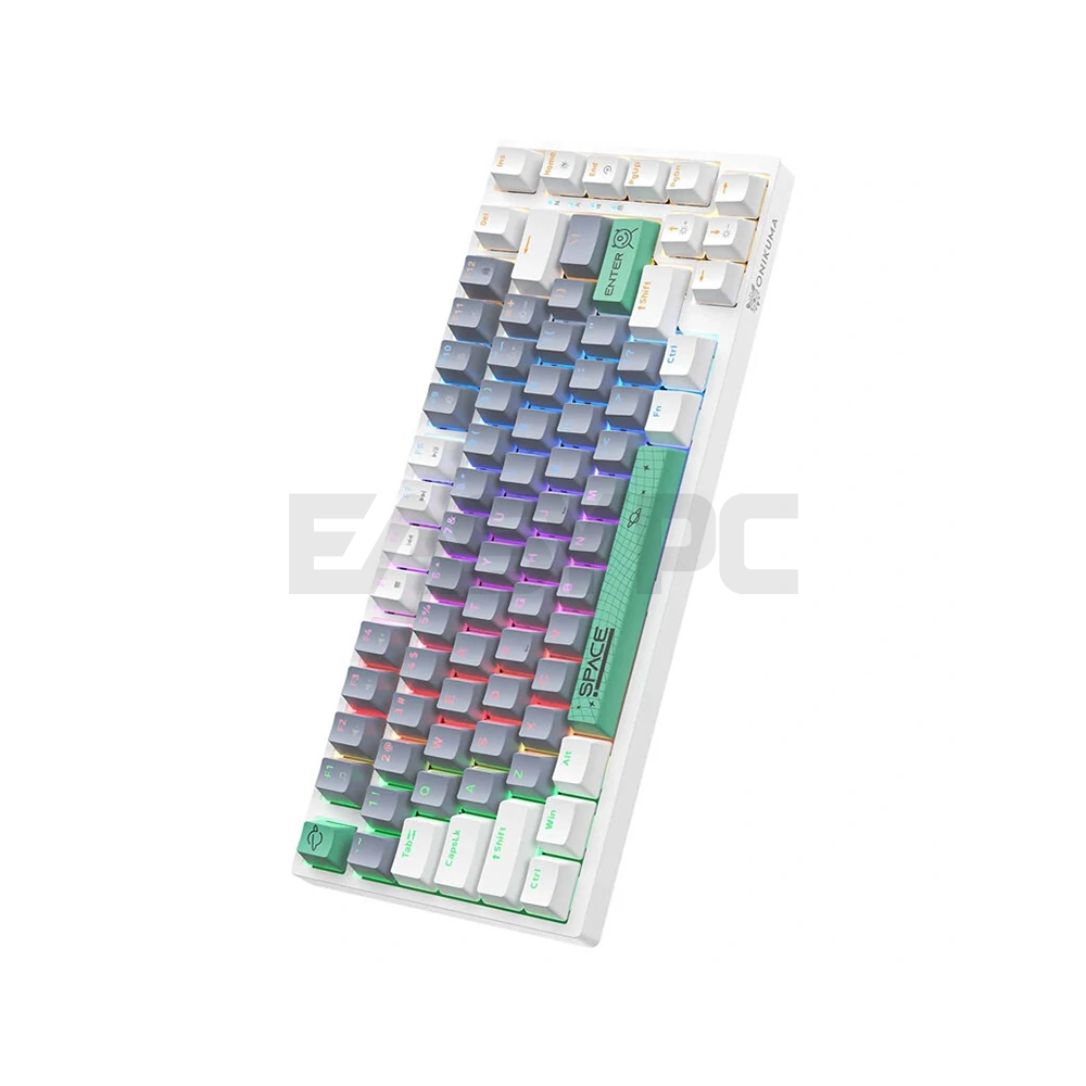 Onikuma G52 SPACE Green 82 Keys Mechanical Keyboard-b