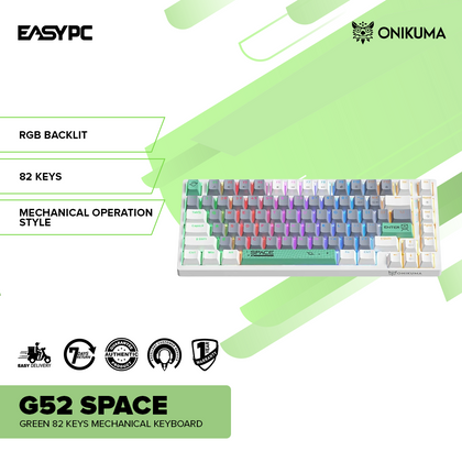 Onikuma G52 SPACE Green 82 Keys Mechanical Keyboard