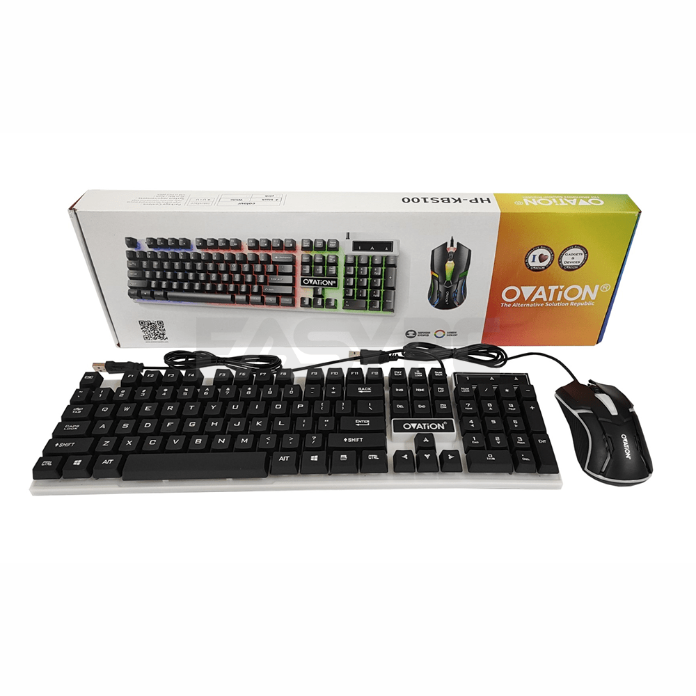Ovation ACC 2in1 Kit RGB Keyboard and Mouse Combo Black