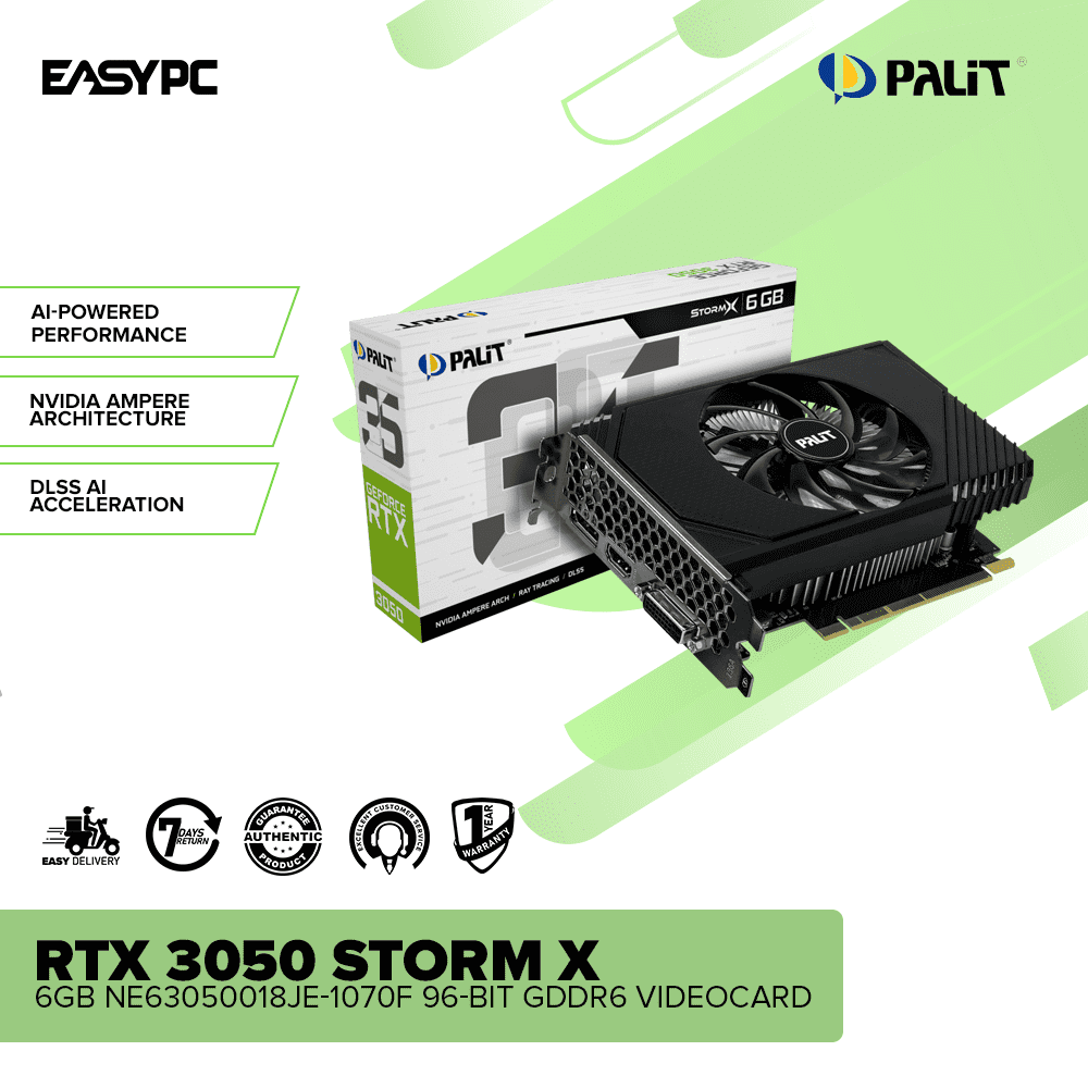 Palit NVIDIA NVIDIA GeForce RTX 3050 StormX 6GB NE63050018JE 1070F 96 bit GDDR6 Videocard