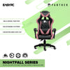 Panther Nightfall Series Nylon Legs with Footrest Leather Gaming Chair Black Pink