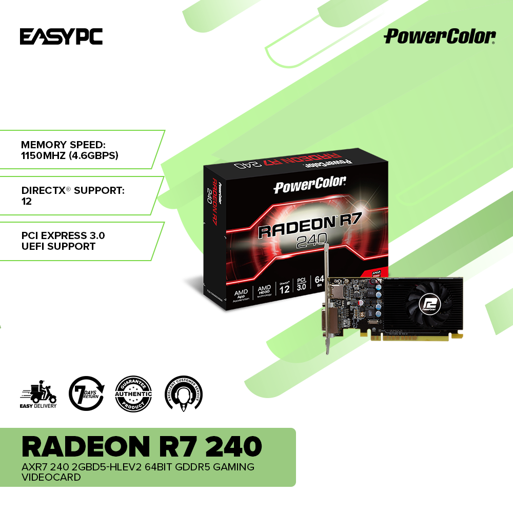 PowerColor Radeon R7 240 AXR7 240 2GBD5-HLEV2 64BIT GDDR5